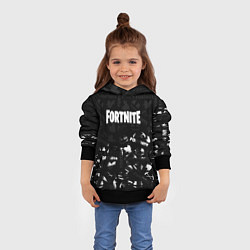 Толстовка-худи детская Fortnite pattern black, цвет: 3D-черный — фото 2