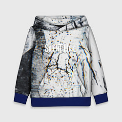 Толстовка-худи детская Silenthill текстура глитч, цвет: 3D-синий