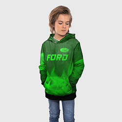 Толстовка-худи детская Ford - green gradient посередине, цвет: 3D-черный — фото 2