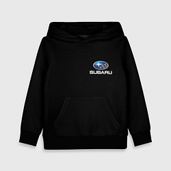 Толстовка-худи детская Subaru logo auto, цвет: 3D-черный