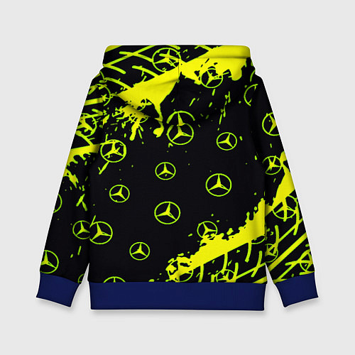 Детская толстовка Mercedes кислотные логотипы / 3D-Синий – фото 2