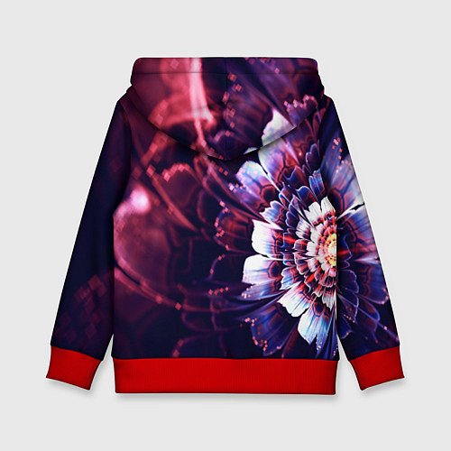 Детская толстовка Фрактальный цветок абстракция / 3D-Красный – фото 2