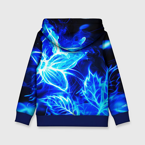 Детская толстовка Огненный синий цветок / 3D-Синий – фото 2