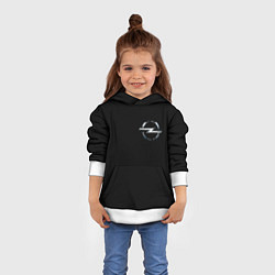 Толстовка-худи детская Opel logo auto, цвет: 3D-белый — фото 2