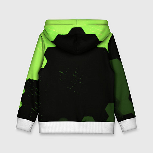 Детская толстовка Doom x portal 2 зелёные соты / 3D-Белый – фото 2