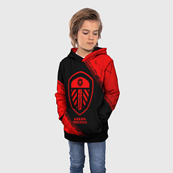 Толстовка-худи детская Leeds United - red gradient, цвет: 3D-черный — фото 2