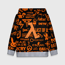 Толстовка-худи детская Half-life pattern game, цвет: 3D-меланж