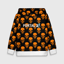 Толстовка-худи детская Portal skull pattern, цвет: 3D-белый