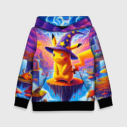 Толстовка-худи детская Pikachu in a stargazers hat, цвет: 3D-черный