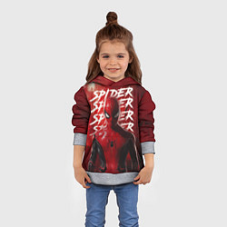 Толстовка-худи детская Spider-man red background, цвет: 3D-меланж — фото 2