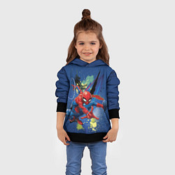 Толстовка-худи детская Spider-man with a spider web, цвет: 3D-черный — фото 2