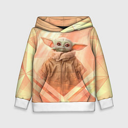 Толстовка-худи детская Малыш Грогу, цвет: 3D-белый