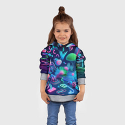 Толстовка-худи детская Фантастическая абстрактная композиция - сюрреализм, цвет: 3D-меланж — фото 2
