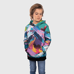 Толстовка-худи детская Горы краски, цвет: 3D-черный — фото 2