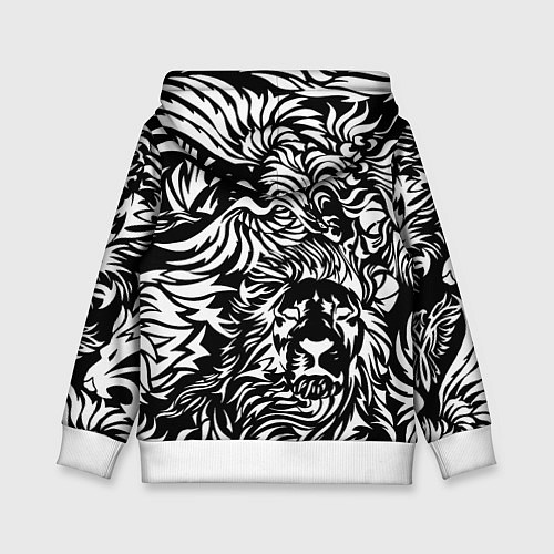 Детская толстовка Лев и орел в виде узоров / 3D-Белый – фото 2