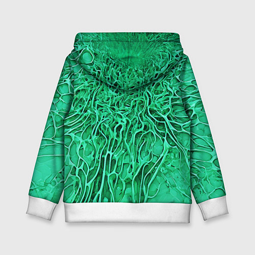 Детская толстовка Зелёный симбионт абстракция / 3D-Белый – фото 2