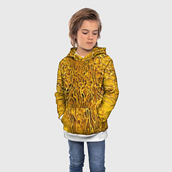 Толстовка-худи детская Жёлтый симбионт абстракция, цвет: 3D-белый — фото 2