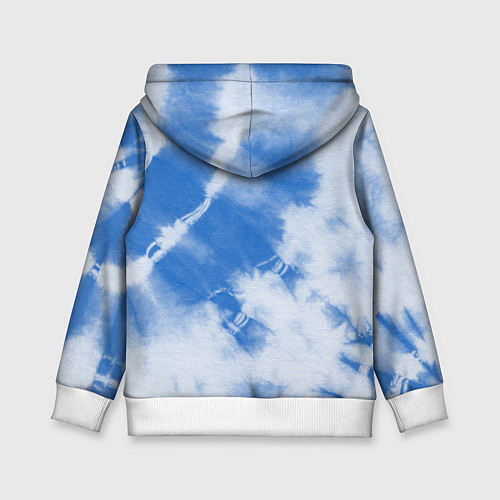 Детская толстовка Синий тай дай / 3D-Белый – фото 2