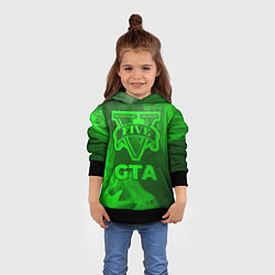 Толстовка-худи детская GTA - green gradient, цвет: 3D-черный — фото 2