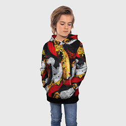 Толстовка-худи детская Яркий змеиный паттерн, цвет: 3D-черный — фото 2