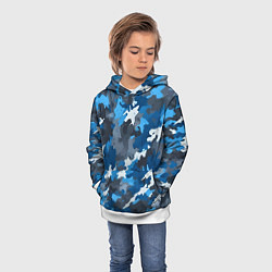 Толстовка-худи детская Синий армейский камуфляж, цвет: 3D-белый — фото 2