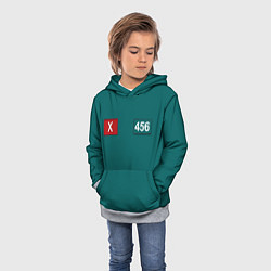 Толстовка-худи детская Игрок 456 - Игра в кальмара, цвет: 3D-меланж — фото 2