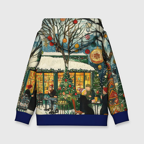Детская толстовка Новогодние посиделки / 3D-Синий – фото 2