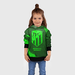 Толстовка-худи детская Atletico Madrid - green gradient, цвет: 3D-черный — фото 2