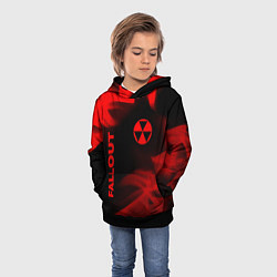 Толстовка-худи детская Fallout - red gradient вертикально, цвет: 3D-черный — фото 2