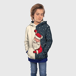 Толстовка-худи детская Дед Мороз, цвет: 3D-синий — фото 2