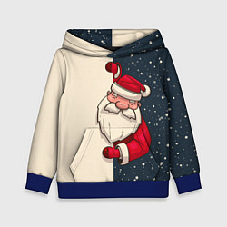 Толстовка-худи детская Дед Мороз, цвет: 3D-синий