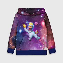 Толстовка-худи детская Homer Simpson in space - ai art, цвет: 3D-синий
