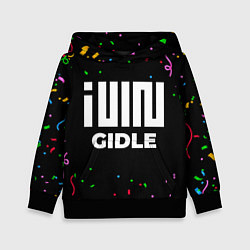 Толстовка-худи детская Gidle конфети, цвет: 3D-черный