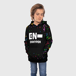 Толстовка-худи детская Enhypen конфети, цвет: 3D-черный — фото 2