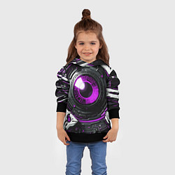 Толстовка-худи детская Фиолетовая сфера киберпанк, цвет: 3D-черный — фото 2