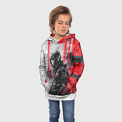 Толстовка-худи детская Футуристичный андроид-путешественник, цвет: 3D-белый — фото 2