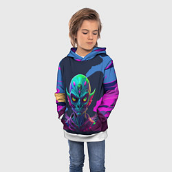 Толстовка-худи детская Чужак с другой планеты, цвет: 3D-белый — фото 2