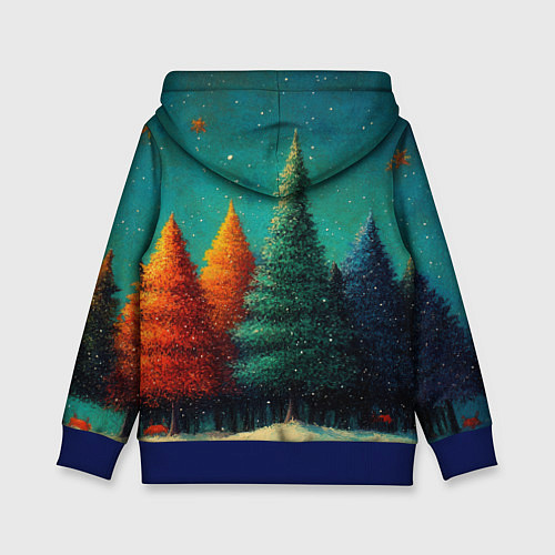 Детская толстовка Разноцветные елочки / 3D-Синий – фото 2
