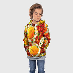 Толстовка-худи детская Яичница-глазунья, цвет: 3D-меланж — фото 2