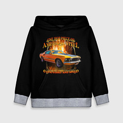 Толстовка-худи детская Автомобиль Ford Mustang, цвет: 3D-меланж