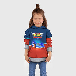 Толстовка-худи детская Hedgehog - Sonic racing team, цвет: 3D-меланж — фото 2