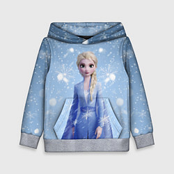 Толстовка-худи детская Королева Эльза из Холодного сердца, цвет: 3D-меланж