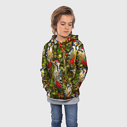Толстовка-худи детская Дятлы, цвет: 3D-меланж — фото 2