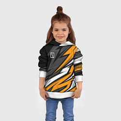 Толстовка-худи детская Zeekr - orange colors, цвет: 3D-белый — фото 2