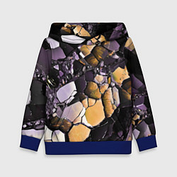 Толстовка-худи детская Чёрно-жёлтый камень, цвет: 3D-синий