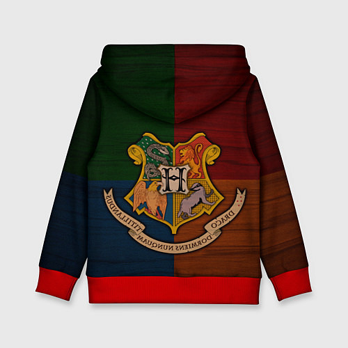 Детская толстовка Hogwarts emblem / 3D-Красный – фото 2