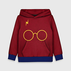 Толстовка-худи детская Очки и молния, цвет: 3D-синий