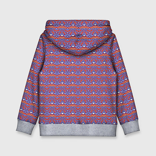 Детская толстовка Узор оранжево-синий / 3D-Меланж – фото 2
