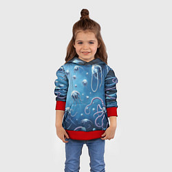 Толстовка-худи детская Мир фантастических осьминогов, цвет: 3D-красный — фото 2