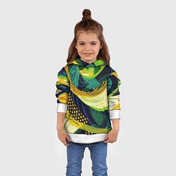 Толстовка-худи детская Змеиный паттерн, цвет: 3D-белый — фото 2